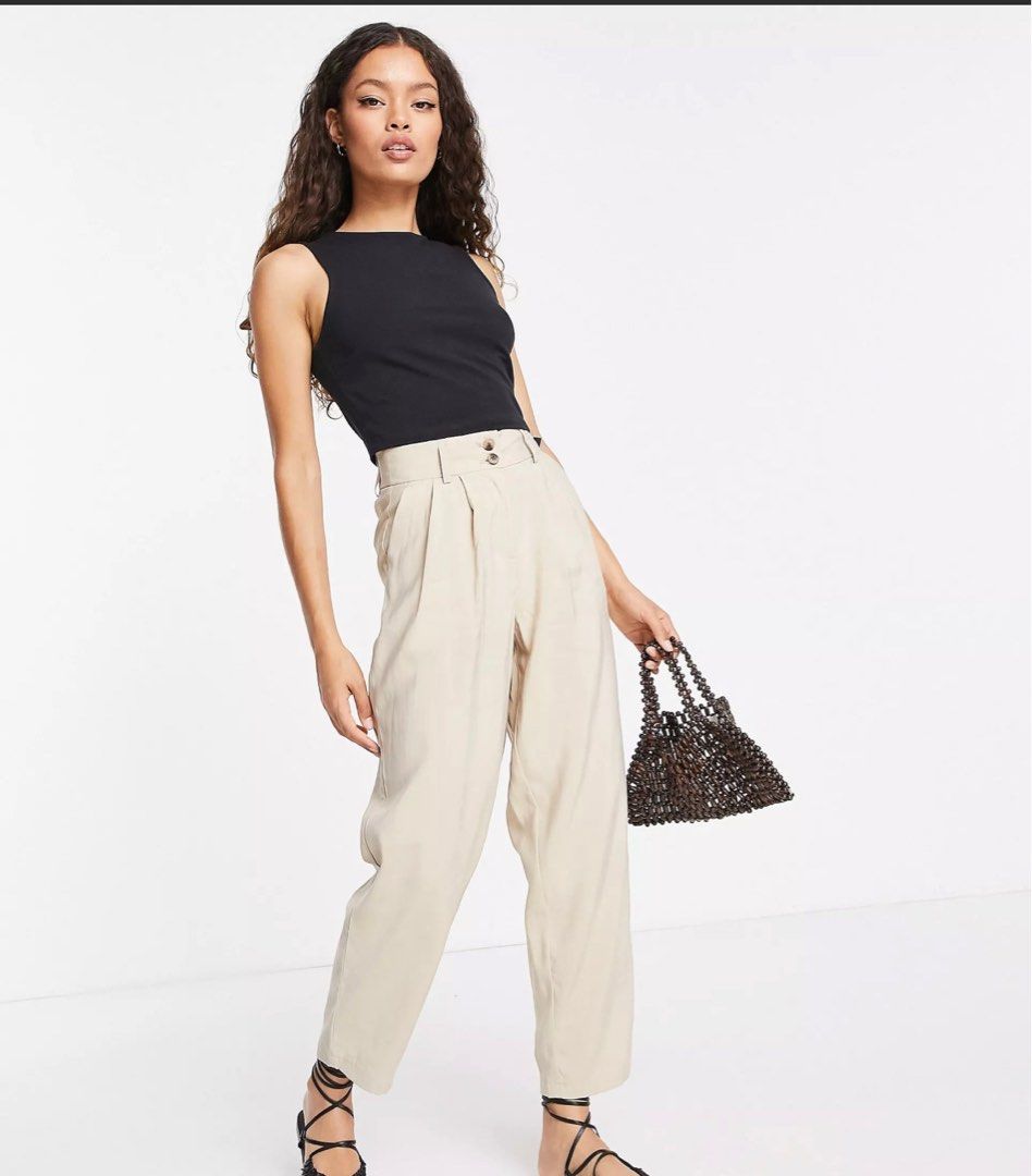 ANN2192 : GU uniqlo M size brown high waist casual trousers/ GU pleatted  with belt loose trousers, Women's Fashion, Bottoms, Other Bottoms on  Carousell