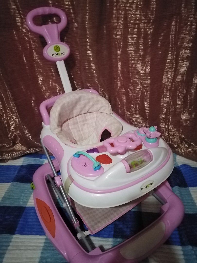 Apruva 3 in 1 Baby Walker (Category: Infant Playtime) located in Bacoor. Submitted by ebabystuff (Listing ID 1216852293, Image 2). Description: Flaws are already shown in the pictures above. Wheels were already replaced by green color.