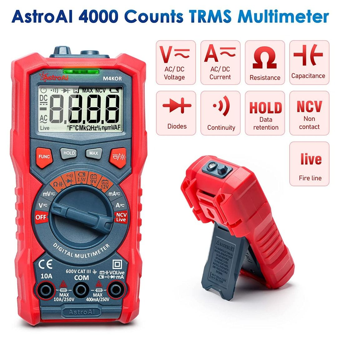 AstroAI Digital Multimeter 4000 Counts TRMS AutoRanging Volt Meter 1