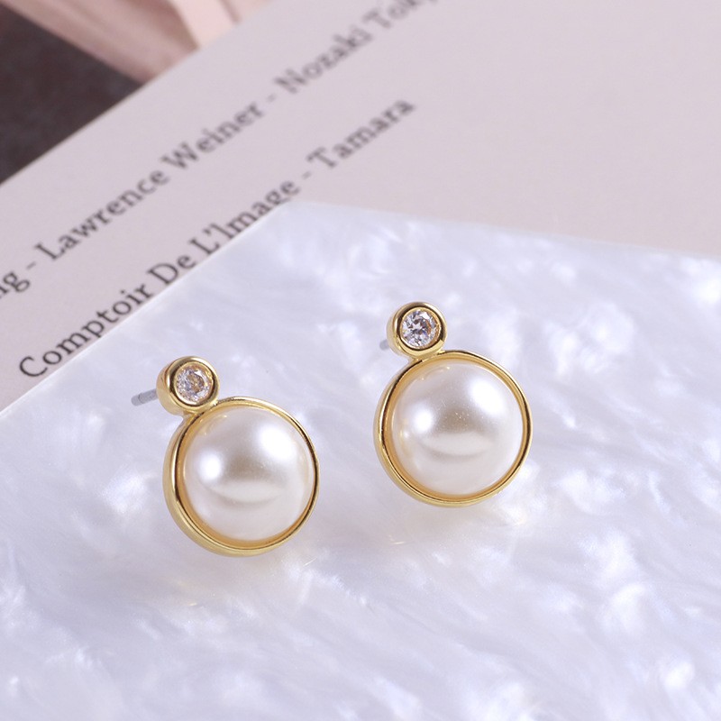 Gleaming Pearl and Diamond Drop Earrings