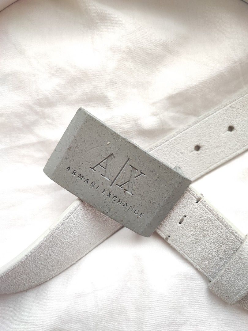 AX Armani Exchange men's white leather belt NEW, Men's Fashion, Watches &  Accessories, Belts on Carousell