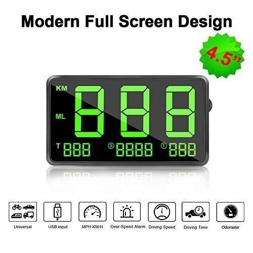 B1488] VJOYCAR C80 4.5 Large Screen Hud Head Up Display GPS Digital  Speedometer for Cars with MPH Odometer Speedo Fatigue Alert, Universal for  All Auto Automotive Tool, Car Accessories, Accessories on Carousell