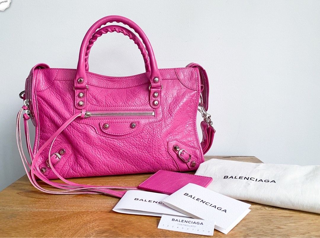 Balenciaga Hot Pink Leather Mini Classic City Bag - BOPF