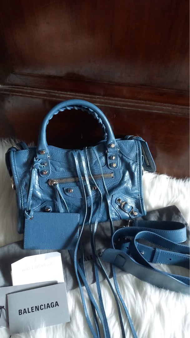 balenciaga mini city navy blue