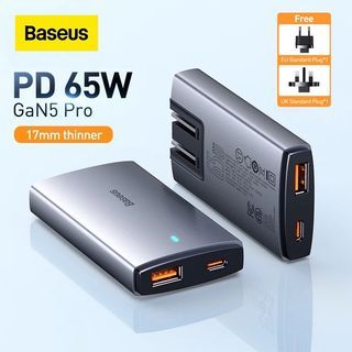 Baseus 65W GaN 5 Pro USB C Charge PD 3.0 Quick Charge 4.0 Type C Fast Charging Protable Travel Charger for iPhone 14 13 MacBook