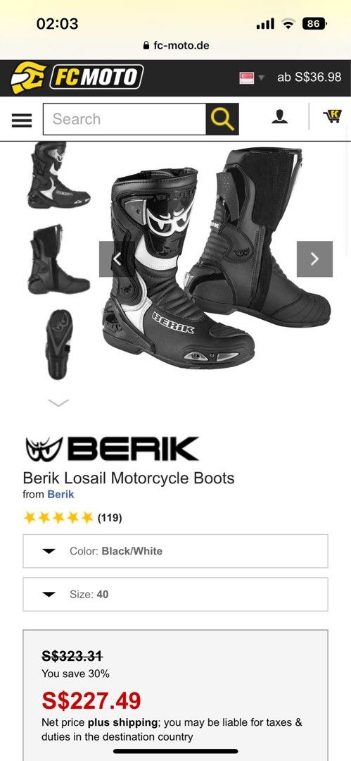 Berik Losail Motorcycle Boots Motorcycles Motorcycle Apparel on
