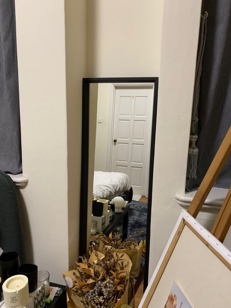 Black Full Body Mirror, Furniture & Home Living, Home Decor, Mirrors on
