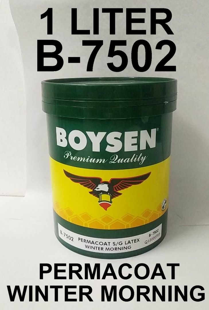 Boysen Permacoat White Latex Arcylic Paint - Flat / Semi-gloss