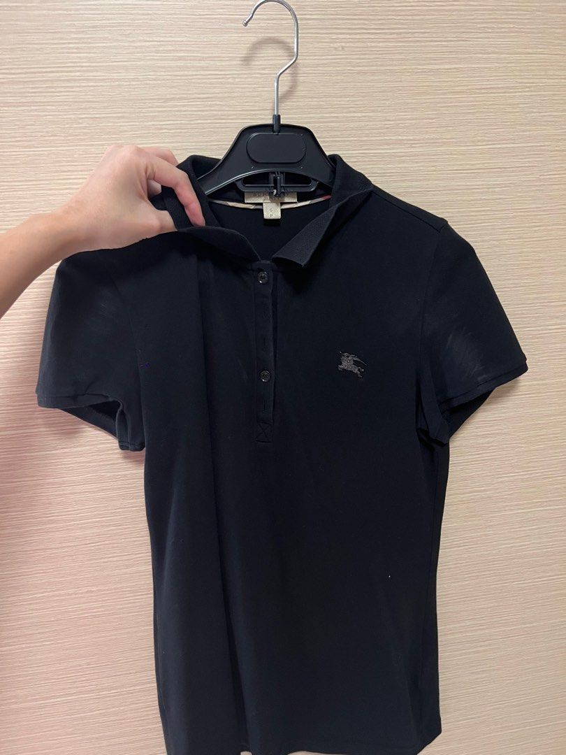 black burberry polo