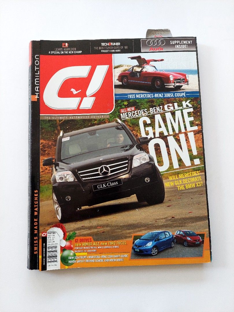 C! 2008 Dec (Category: Magazines) located in Quezon City. Submitted by donjie (Listing ID 1216859474, Image 1). Description: Collectible Car Magazine C! The Ultimate Car Authority Release: 2008 Dec Cover: Mercedes Benz GLK Very Good Copy #19 P250 P70SF.
