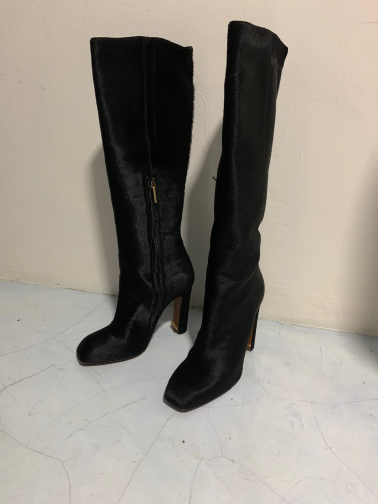 Calvin Klein horsehair knee high boots Women s Fashion Footwear