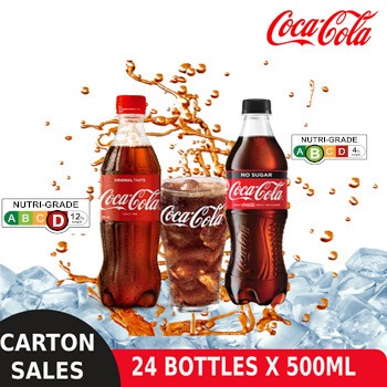 [Carton Sales] Assorted Coke/Coke No Sugar/A&W/Sprite Drinks 500ml x ...