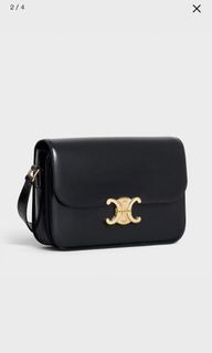 CELINE CLASSIQUE TRIOMPHE BAG IN SHINY CALFSKIN
BLACK