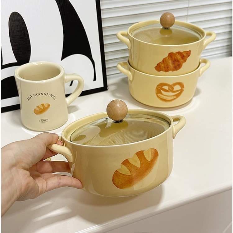 Ceramic Casserole kitchenware / cookware small pot with lid cover (3-pc set) / cooking and baking (Category: Cookware & Accessories) located in Cavite. Submitted by thewatchph (Listing ID 1216914552, Image 1). Description: 3-pc set ceramic casserole / pot (croissant, bun and pretzel design set) ✨pls see photos for the measurement ✨all items are brand new ✨sold per set (3 pcs) ✨accepts bulk orders ✨lid / cover included.