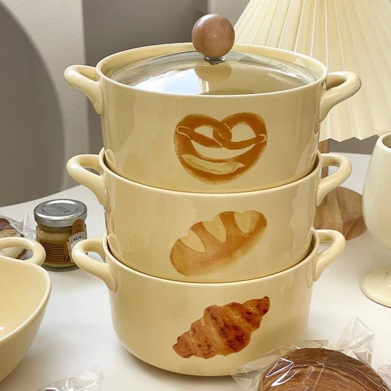 Ceramic Casserole kitchenware / cookware small pot with lid cover (3-pc set) / cooking and baking (Category: Cookware & Accessories) located in Cavite. Submitted by thewatchph (Listing ID 1216914552, Image 3). Description: 3-pc set ceramic casserole / pot (croissant, bun and pretzel design set) ✨pls see photos for the measurement ✨all items are brand new ✨sold per set (3 pcs) ✨accepts bulk orders ✨lid / cover included.