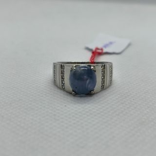 Cincin Lelaki 925 Perak Batu Blue Sapphire