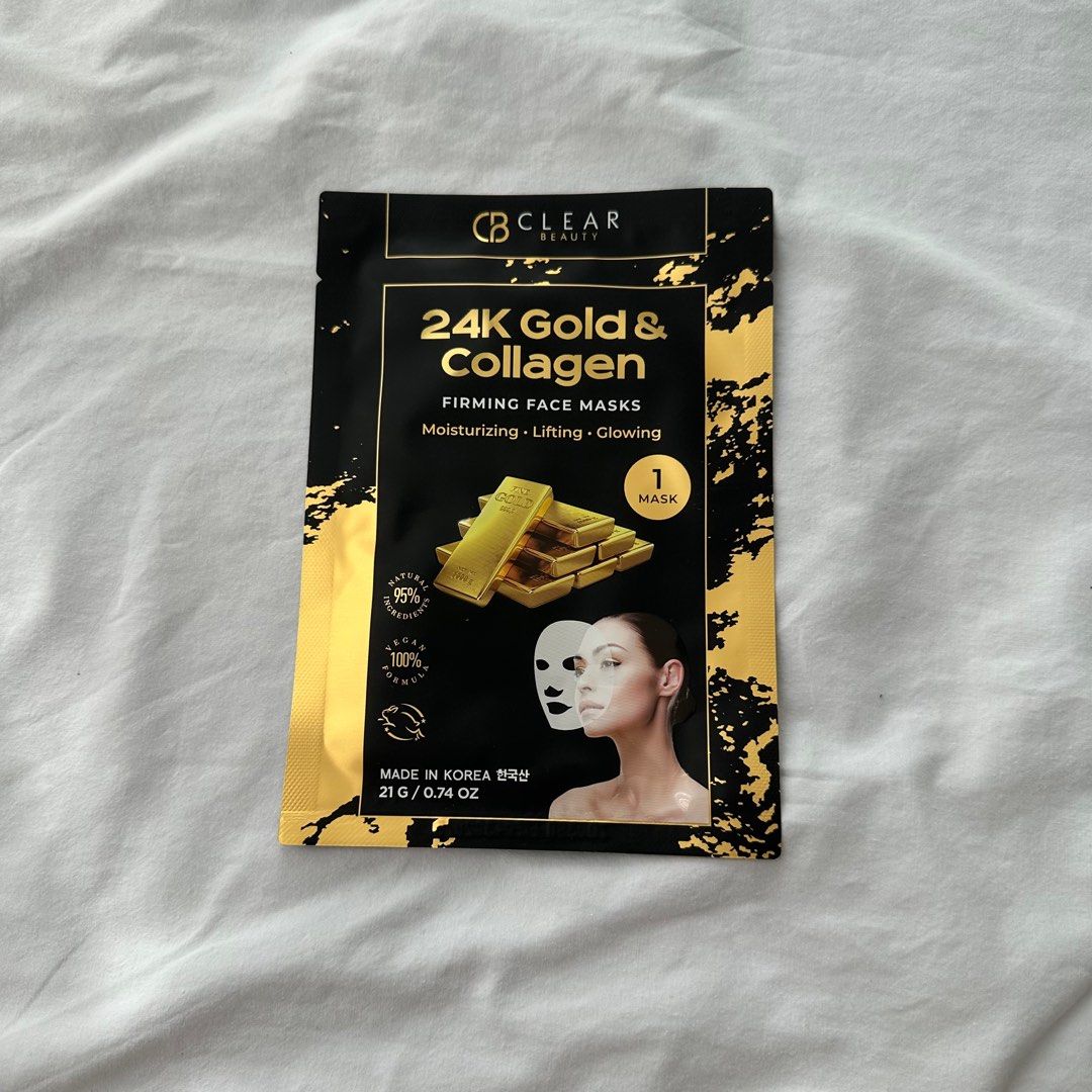 Clear Beauty 24K Gold & Collagen Face Mask on Carousell