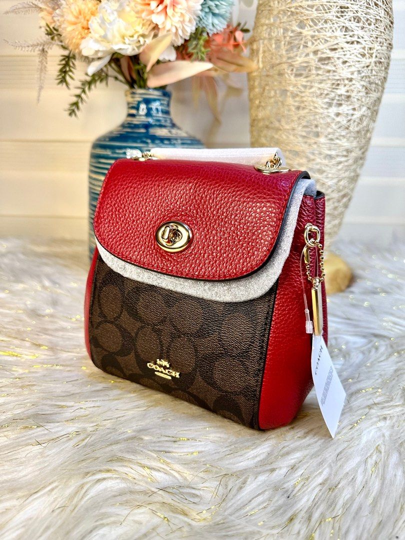 Coach Mini Convertible Backpack In Signature Canvas, Luxury, Bags