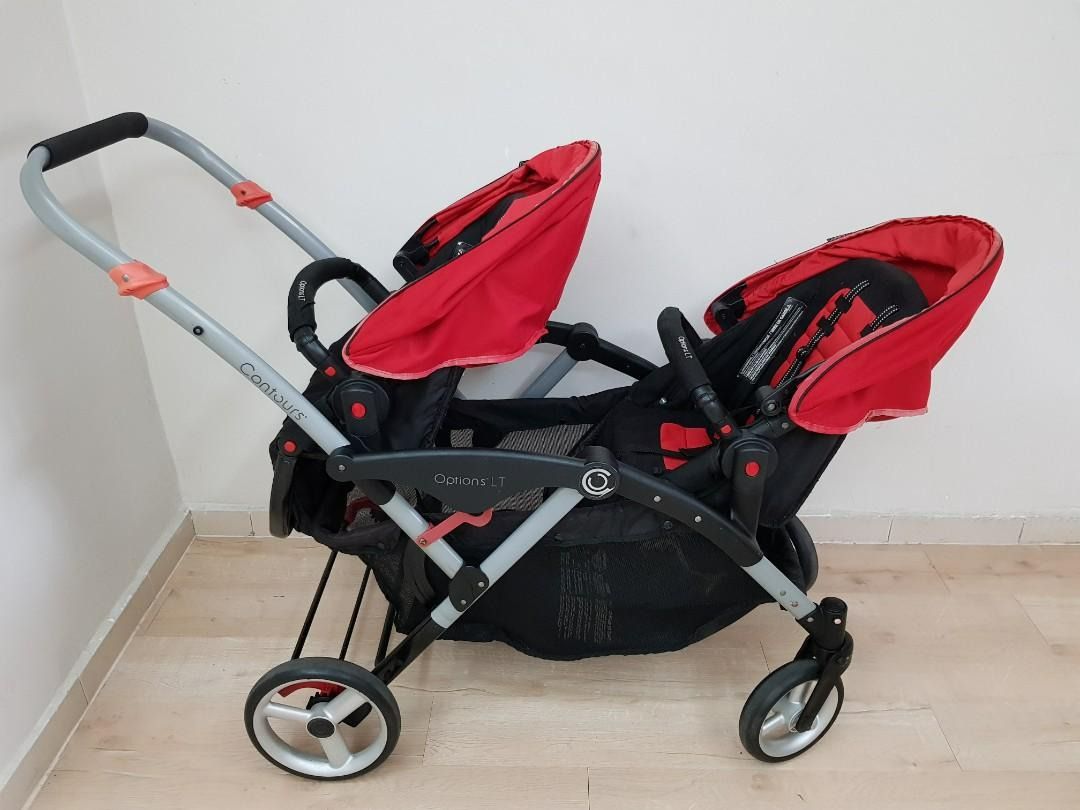 Contours double stroller red and black store