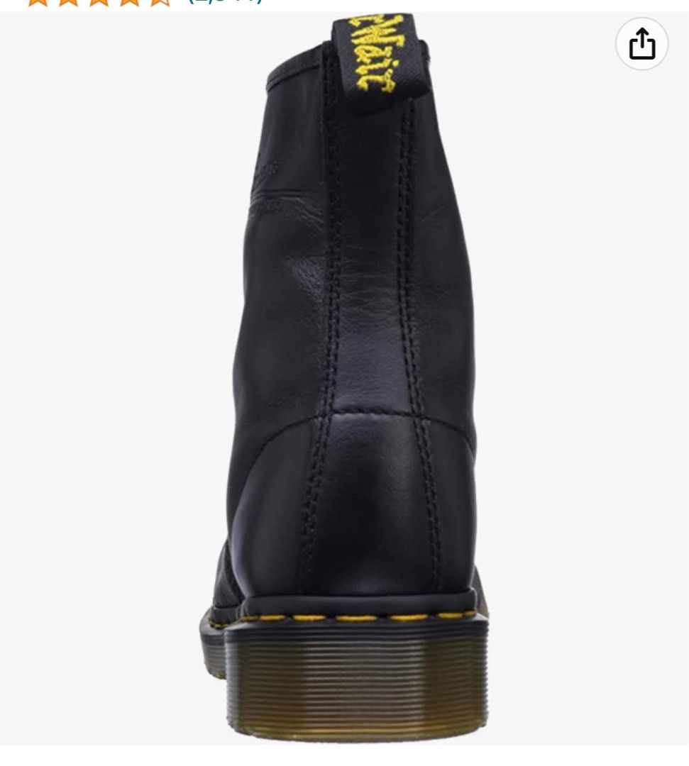 Dr. Martens Womens 1460 W Black Nappa 8 eye Boots
