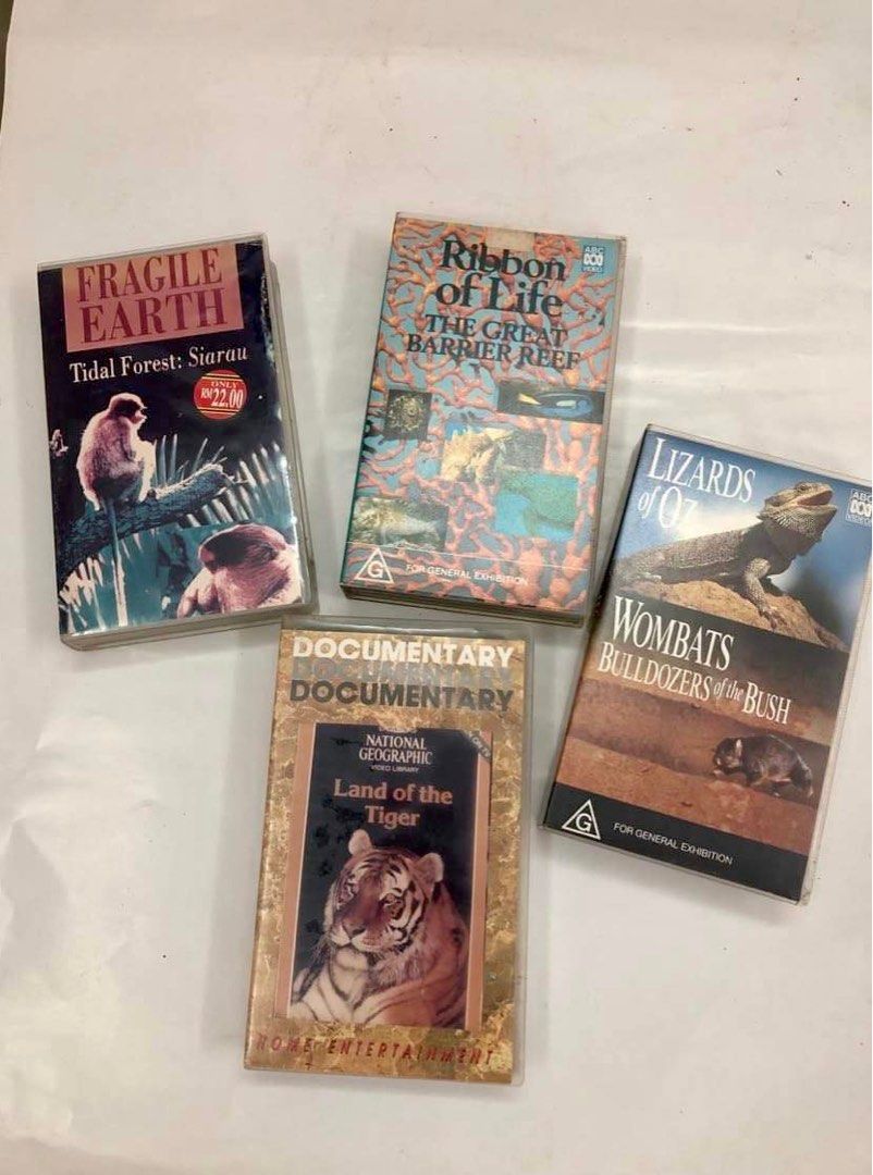 Each Wildlife Documentary VHS Tape Earth / Forest, Tiger / National