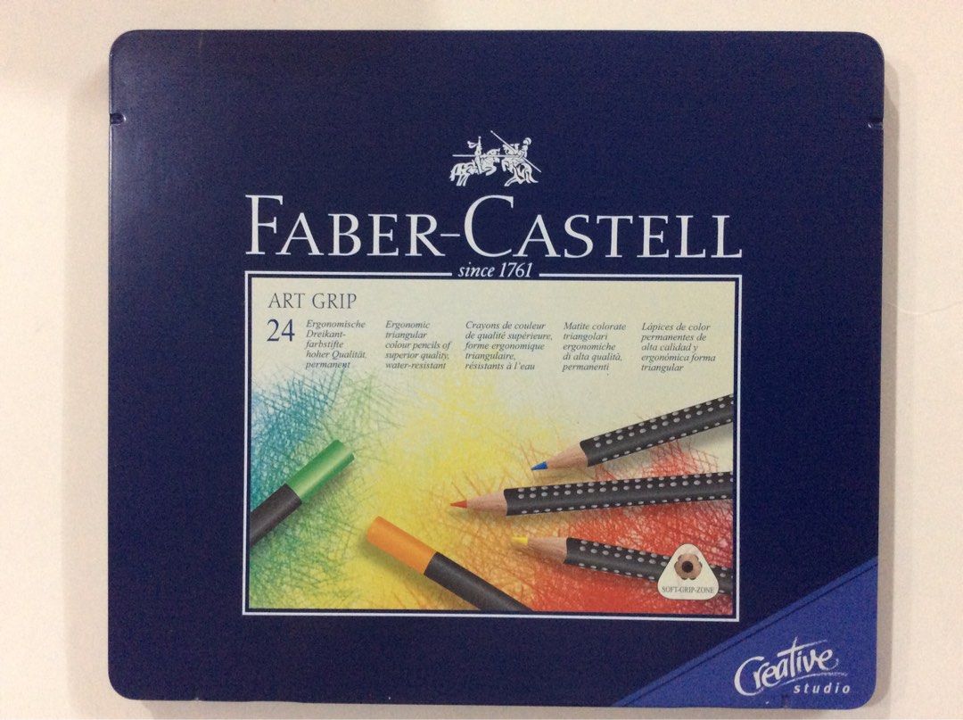 FaberCastell Art GRIP Aquarelle Watercolor Pencil Set, Tin of 24