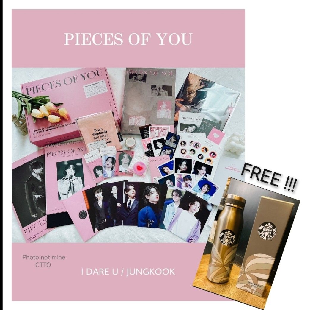 FANSITE] [WTS/LFB] Jungkook PIECES OF YOU 2nd Photobook & 2023 Season's  Greetings by I DARE U_JK, Hobbies & Toys, Memorabilia & Collectibles,  K-Wave on Carousell