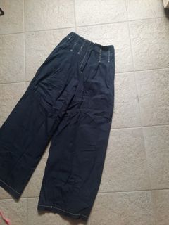 FREE NM - Dark Blue Contrast stitch wide leg high waisted pants