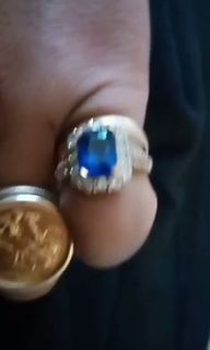 Full gold sovy and blue emerald with 7 krt diamonds
