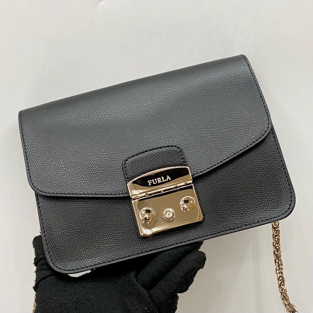 Furla black metropolis mini crossbody clearance
