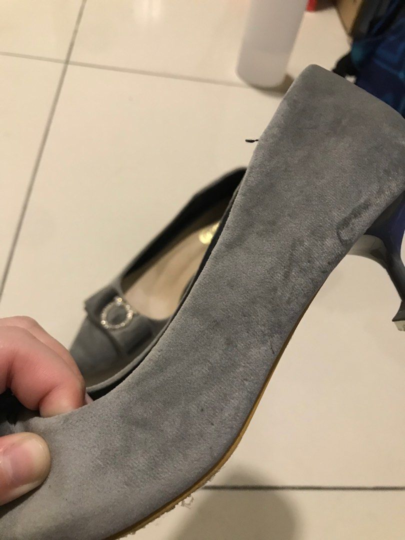 Grey short heels hot sale