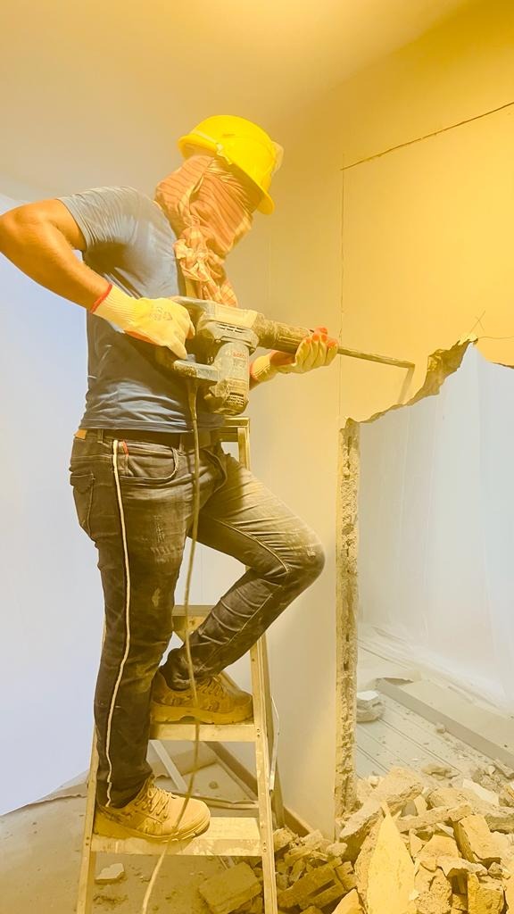 Hacking, Dismantle, Removal & Dispose of Tiles & Solid Wall, Kitchen