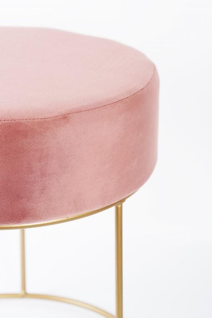 Hooga Pink Stool with Gold Metal Legs, Furniture & Home Living, Furniture, Chairs on Carousell