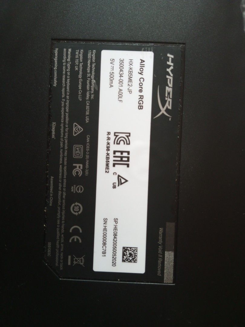 Hyper X alloy core RGB, Computers & Tech, Parts & Accessories, Computer ...