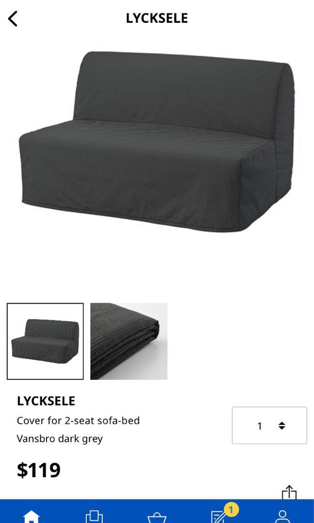 Ikea lycksele sofa bed cover, Furniture & Home Living, Furniture, Sofas
