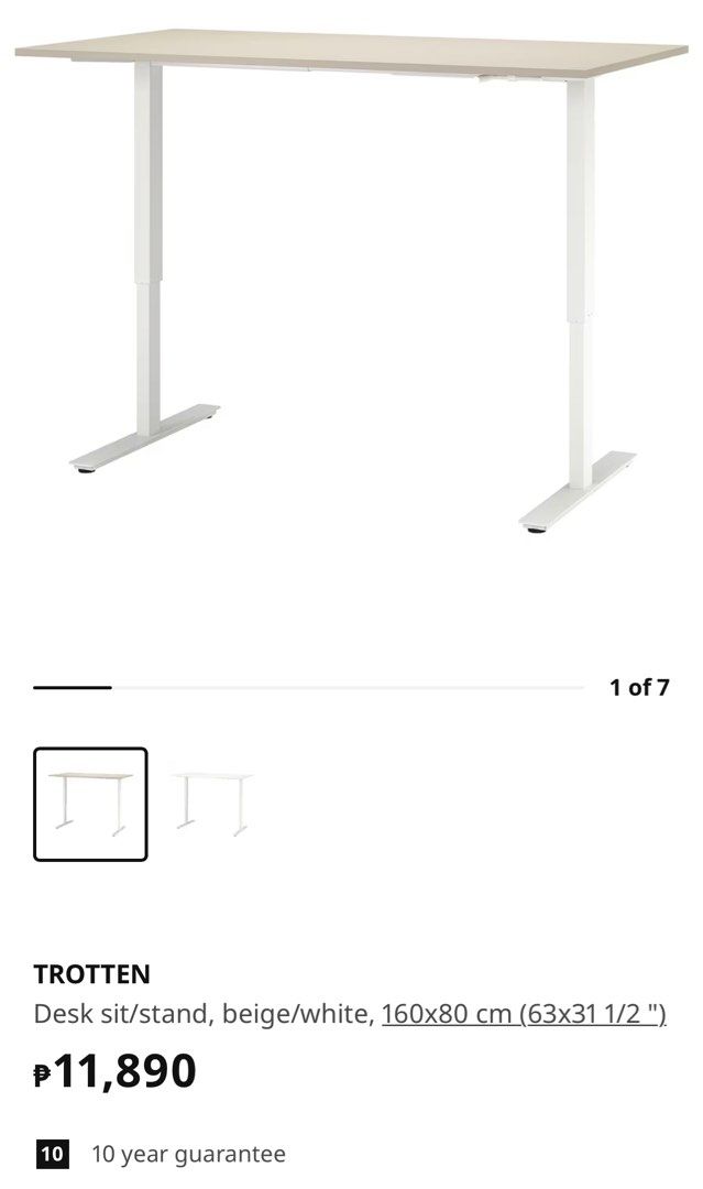 Ikea Trotten Standing Desk, Furniture & Home Living, Furniture, Tables