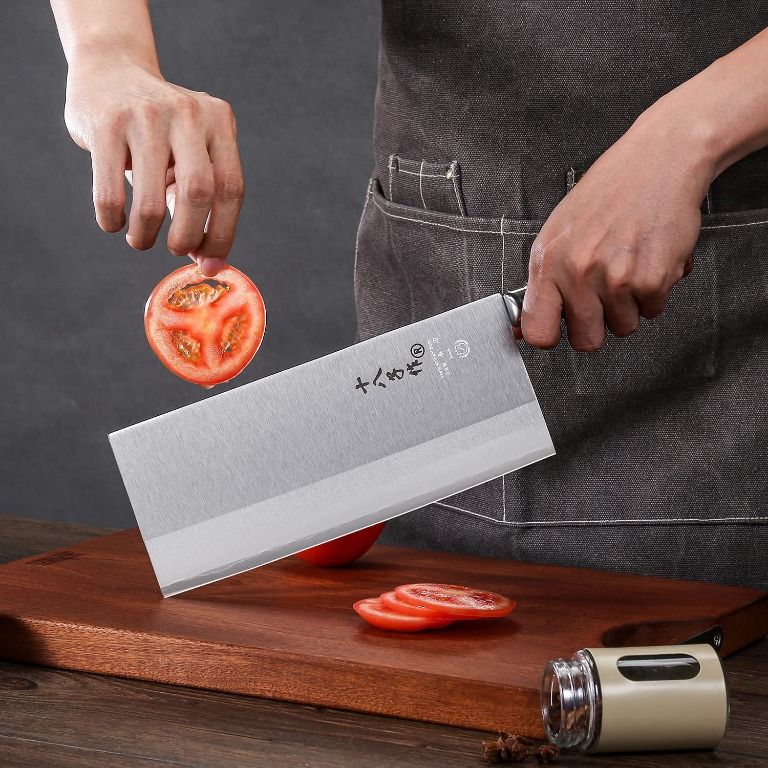 SHI BA ZI ZUO Kitchen Knife Professional Chef Knife Stainless  Steel Vegetable Knife Safe Non-stick Finish Blade with Anti-slip Wooden  Handle (9 inch): Home & Kitchen