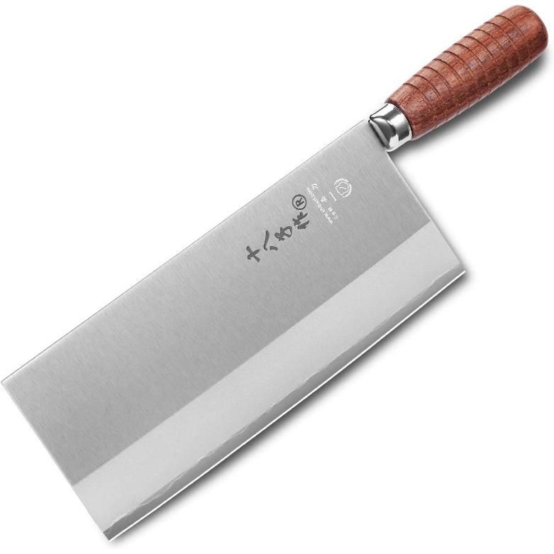 SHI BA ZI ZUO Kitchen Knife Professional Chef Knife Stainless Steel  Vegetable Knife Safe Non-stick Finish Blade with Anti-slip Wooden Handle (9  inch)