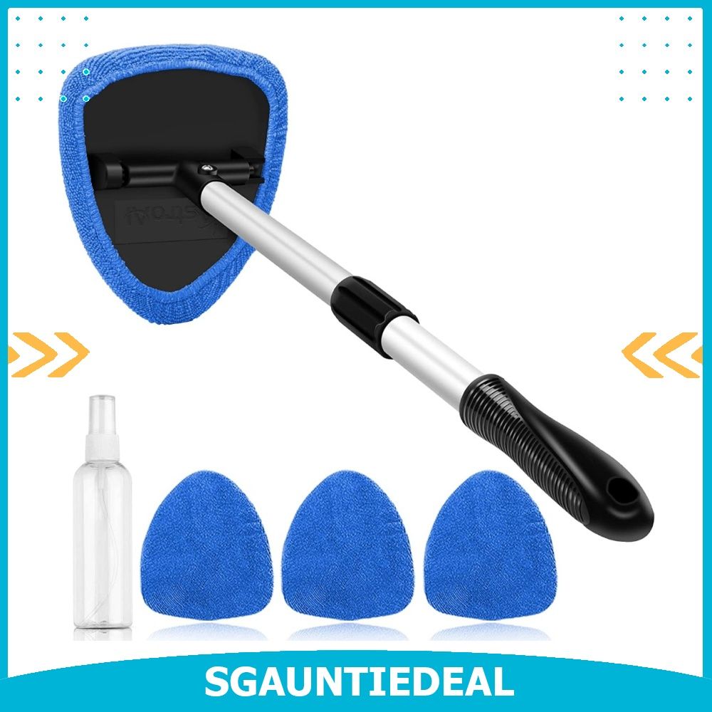  AstroAI Windshield Cleaning Tool, Car Window Cleaner Windshield  Cleaner with 8 Reusable and Washable Microfiber Pads and Extendable Handle  Auto Inside Glass Wiper Kit, Blue, 2 Pack : Automotive