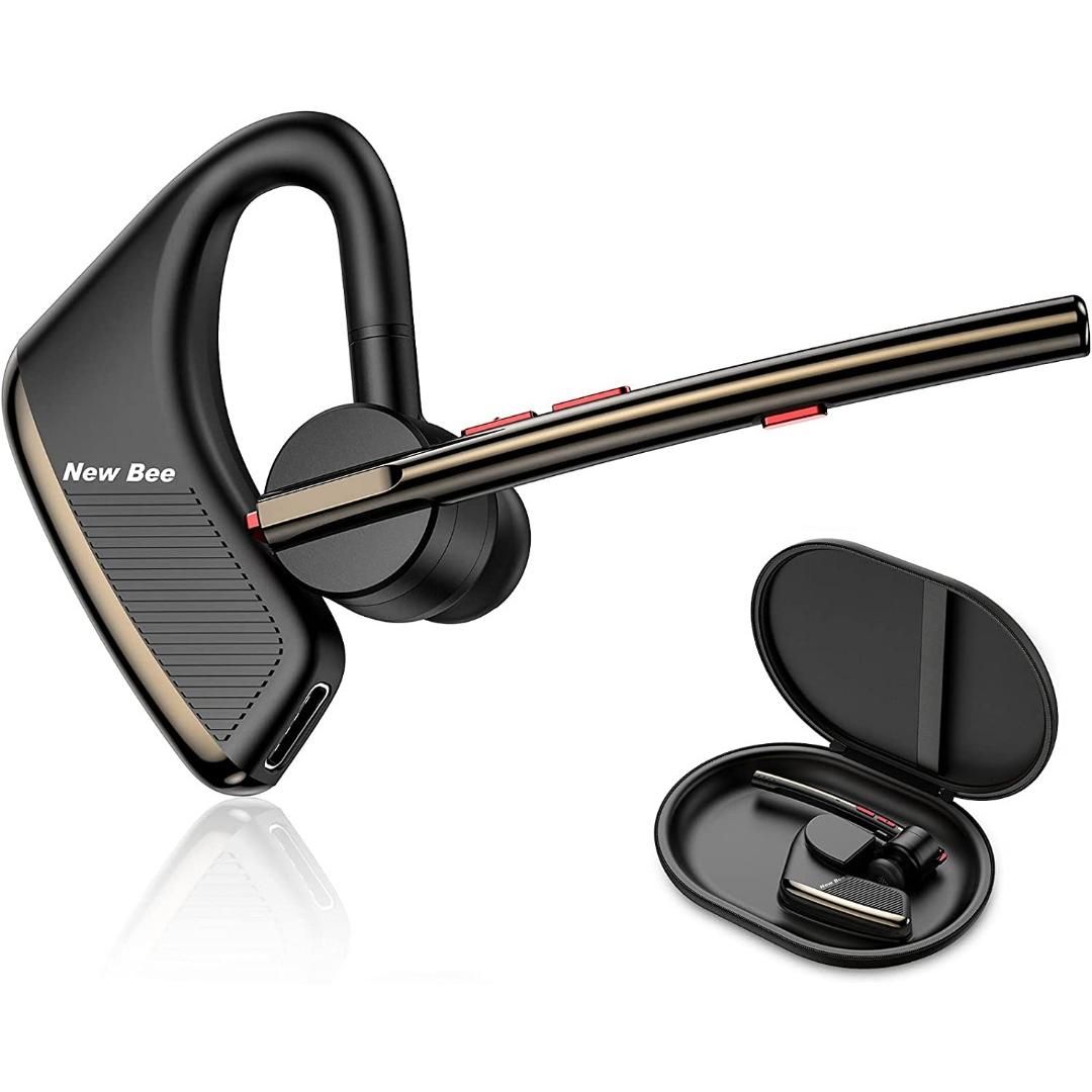 instock Bluetooth Headset New bee V5.2 Wireless Bluetooth Earpiece 24Hrs Talktime CVC8.0 Dual Mic Noise Cancelling with Comfortable Earbud for iPhone Android Driver Business Office Audio Headphones He...