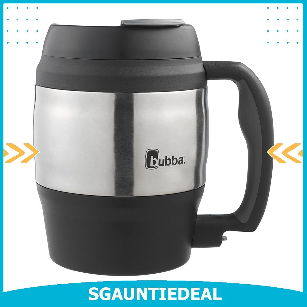 instock] Bubba Classic Insulated Desk Mug, 52 oz, Black, Furniture