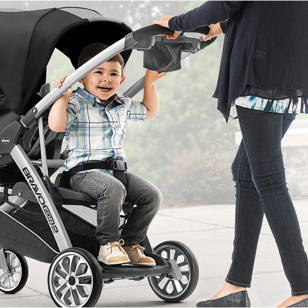 instock Chicco Bravo For2 Standing Sitting Double Stroller Iron