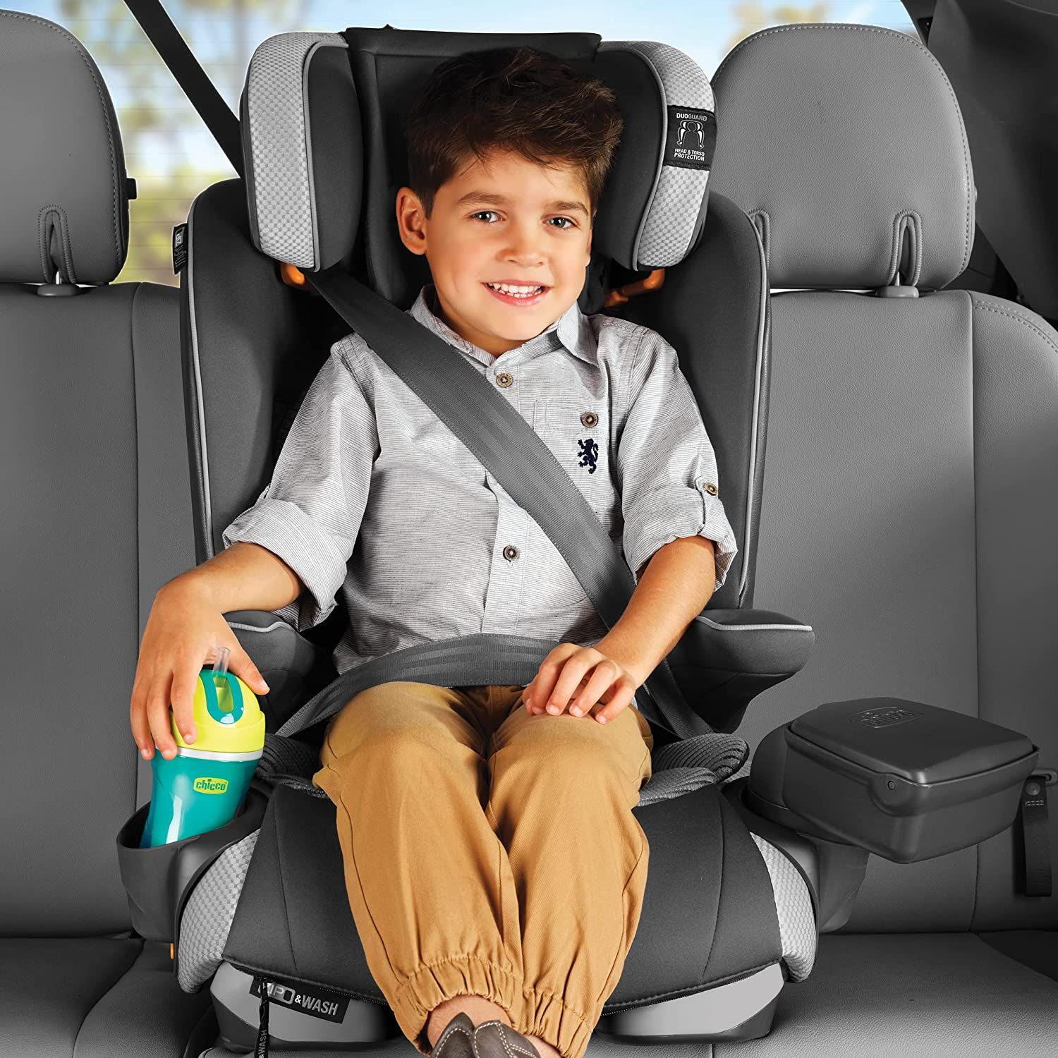 instock Chicco MyFit Zip Air 2 in 1 Harness Booster Car Seat for Toddlers and Big Kids 5 Point Harness Belt Positioning Booster Zip and Wash