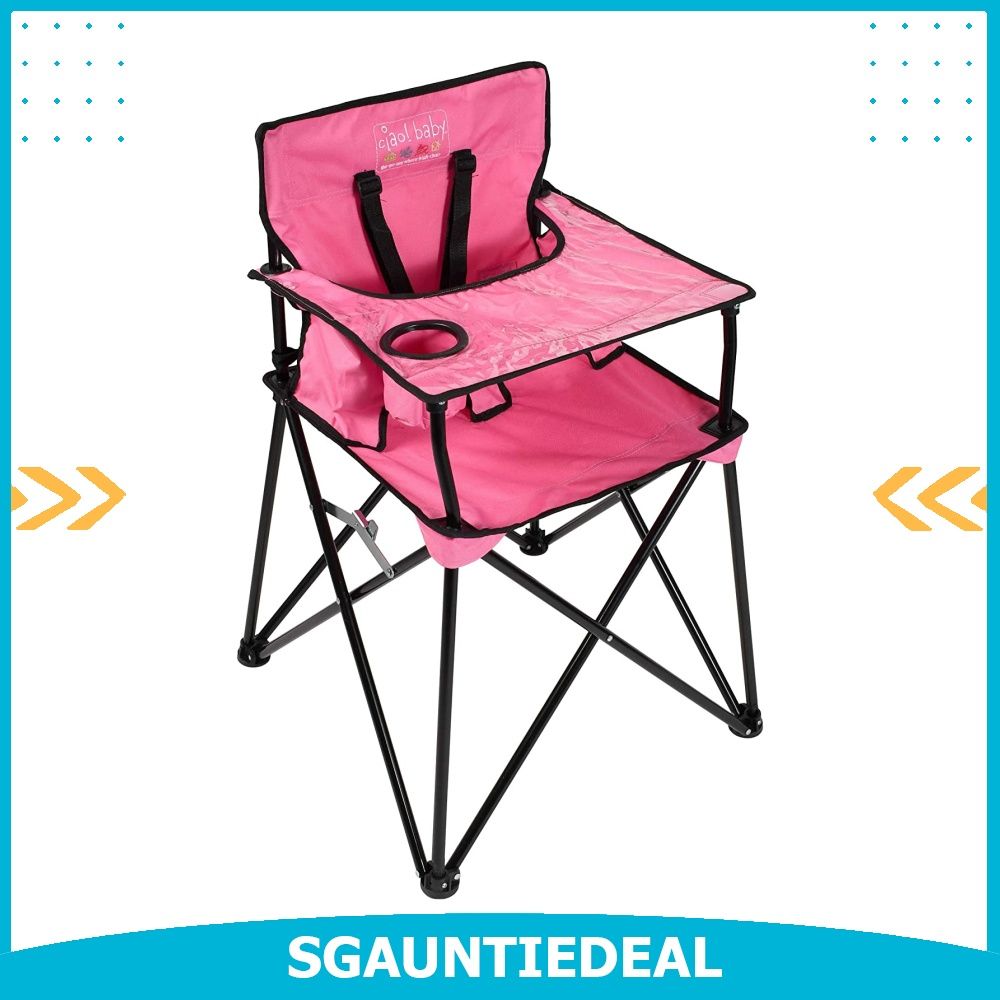 instock] ciao! Baby Portable High Chair, Pink, Babies Kids