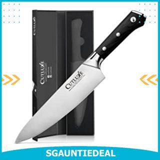 hecef Silver Kitchen Knife Set of 5, Satin Finish Blade with Hollow Handle,  Includes 8 Chef, 8Bread, 8Santoku, 5Utility and 3.5Paring Knife  (Silver), Furniture & Home Living, Kitchenware & Tableware, Knives 