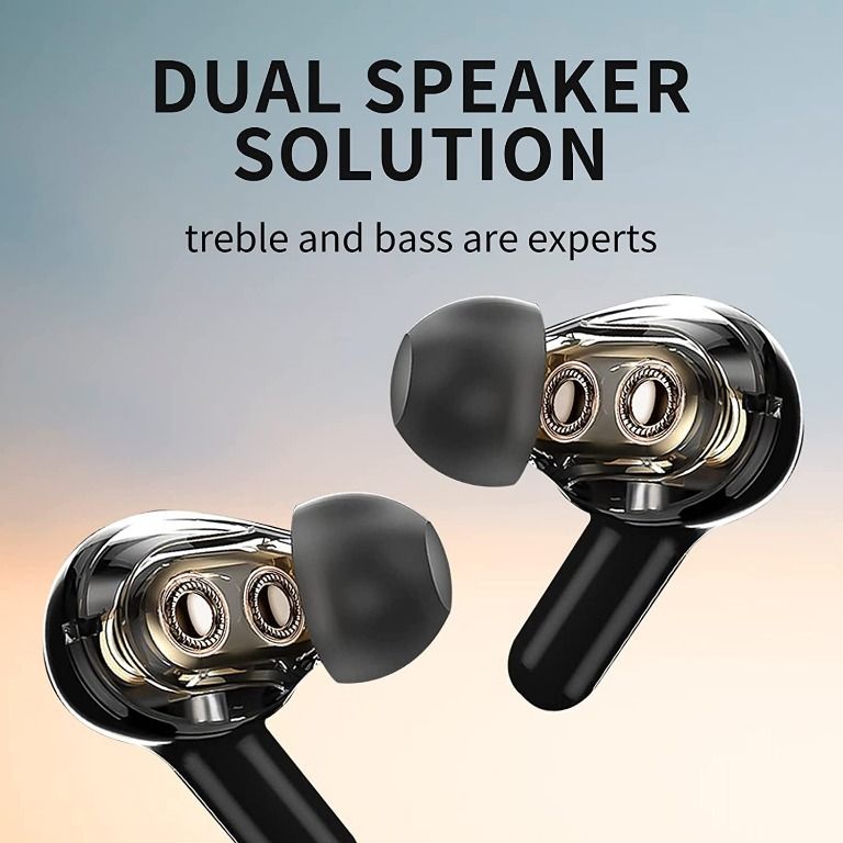 Dual best sale speaker earbuds