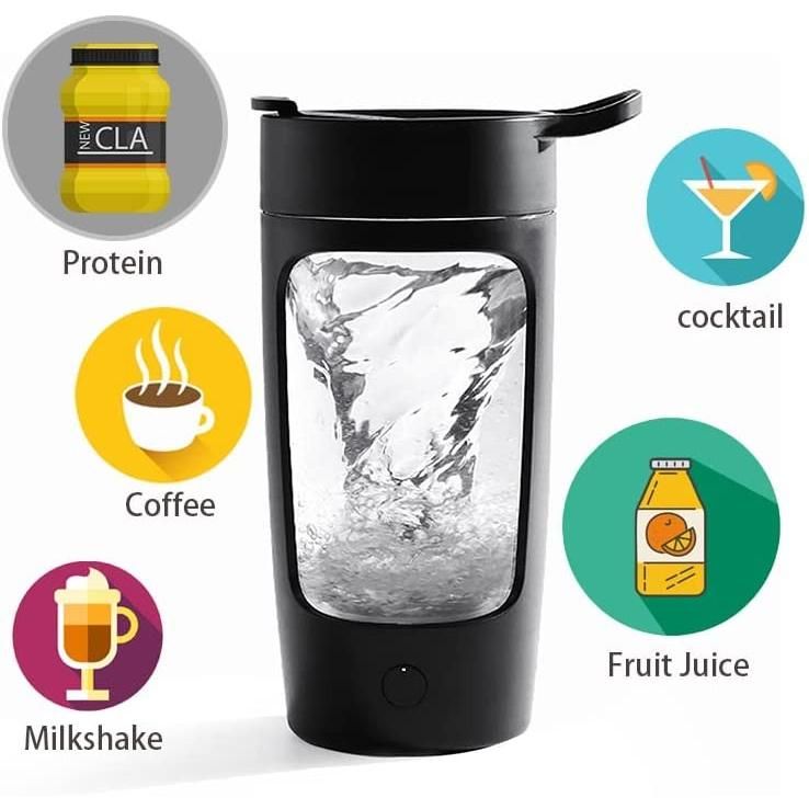 Protein Powder Mixer Shaker Cup Electric Portable For Coffee Free With Usb  Rechargeable 1200mah,bla