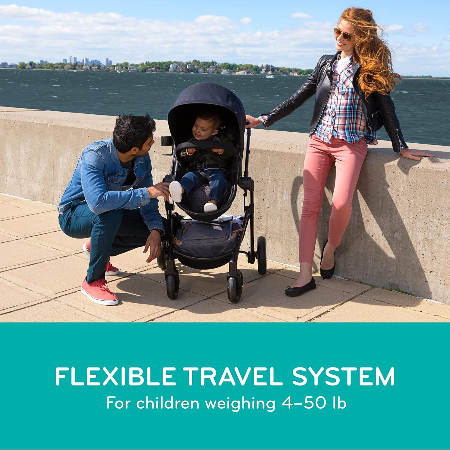 instock Evenflo Pivot Modular Travel System Sandstone 38 pounds