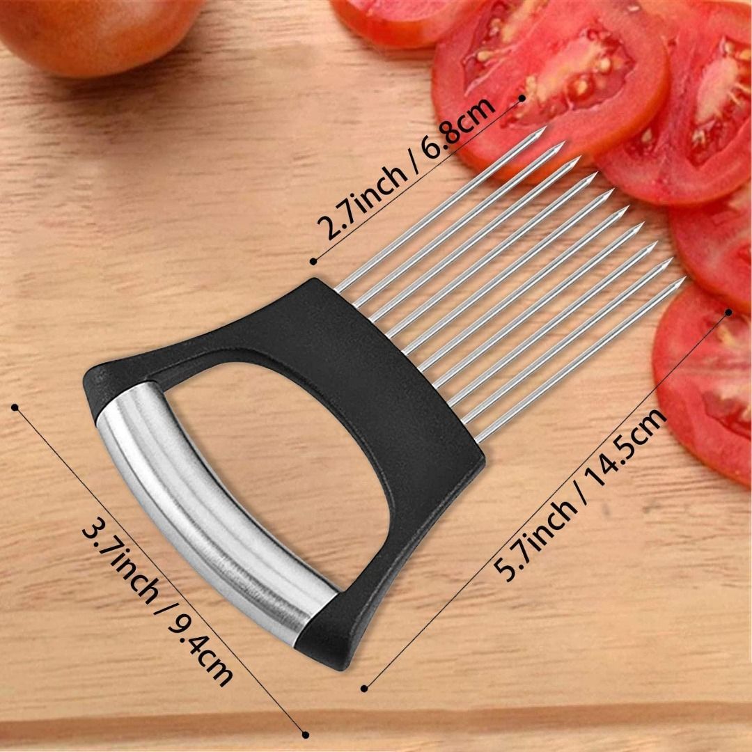 Food Slice Assistant - Stainless Steel Onion Holder Slicer Tomato