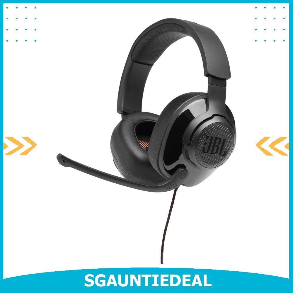 instock JBL Quantum 200 Wired Over Ear Gaming Headset with Flip